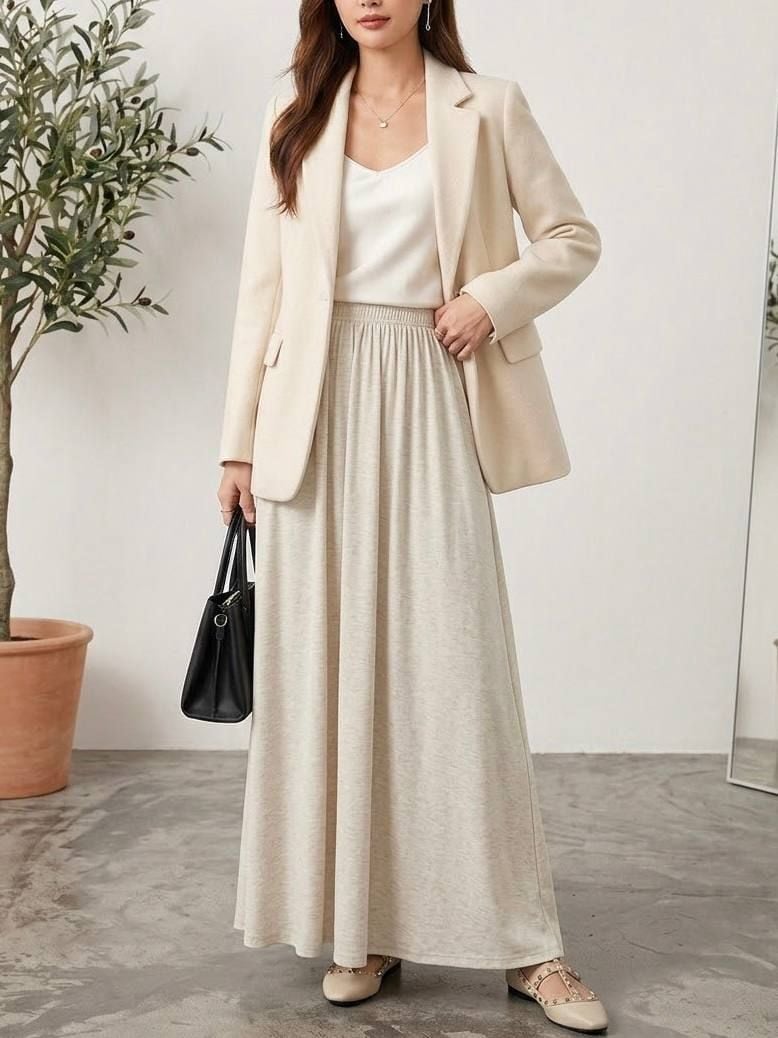 Спідниця 6561 Ж беж трикотаж Китай OVERSIZE(р)